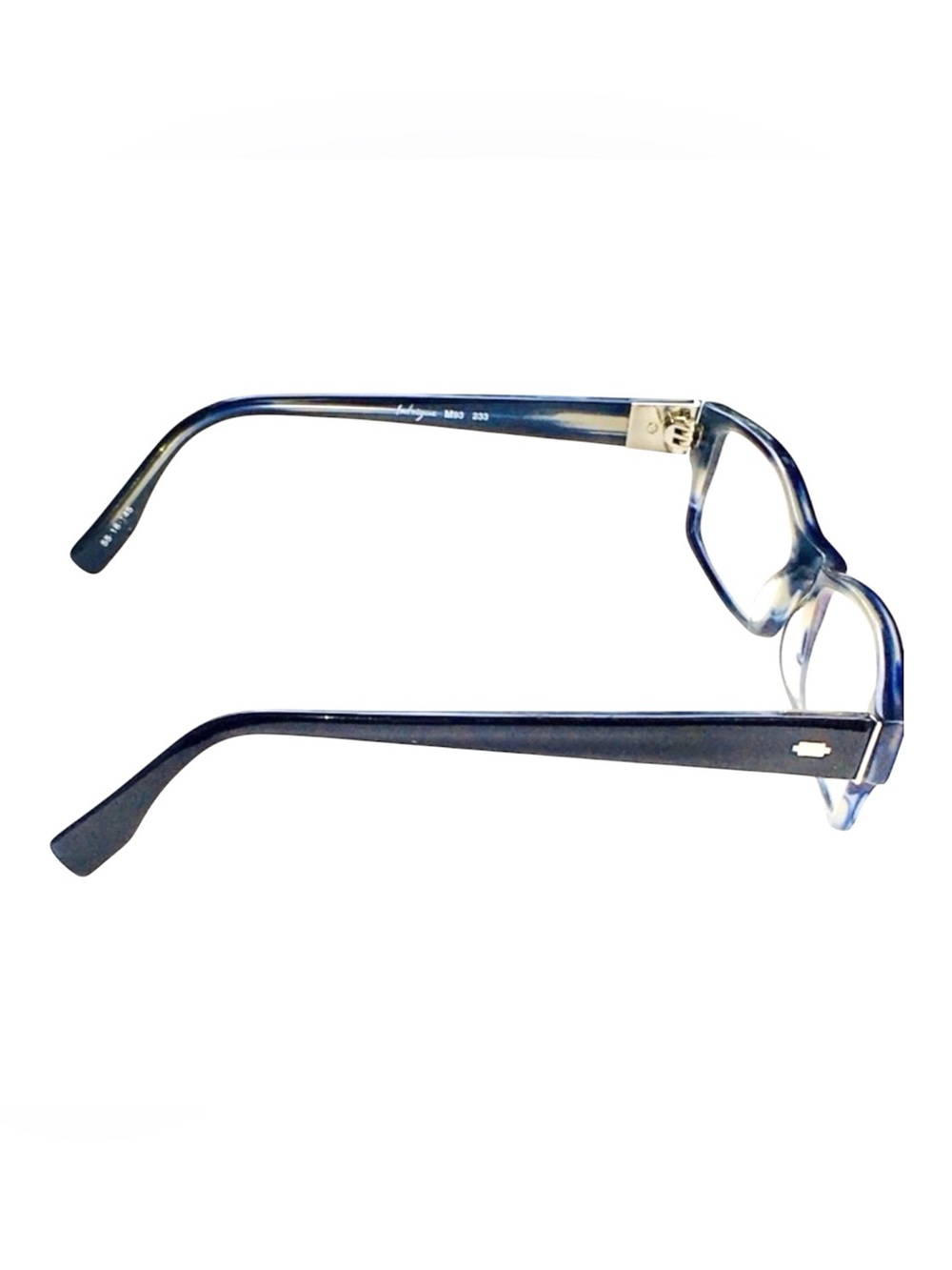 Eyeglass Frame Mens 55 [] 18 145 Black/Blue Marble Rectangle Frames by INTRIGUE